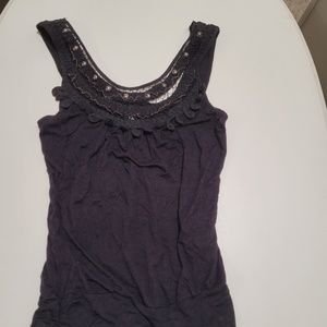 Black Tank with Decorative Top
